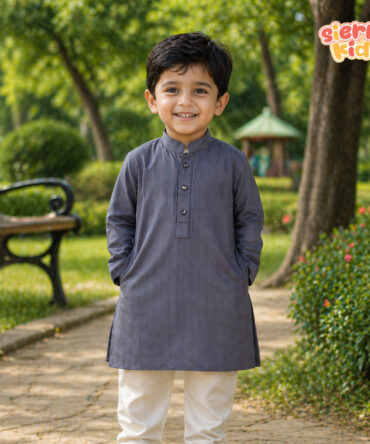 Grey Panjabi | Comfortable & Classic Wear (Ages 1–10) with Pant