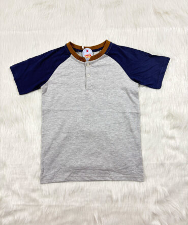 Sierra Kids Blue & Grey Raglan T-Shirt | Comfy & Casual (Ages 4–10)