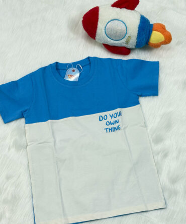 Sierra Kids “Do Your Thing” Blue & White T-Shirt | Comfy & Playful (Ages 4–10)