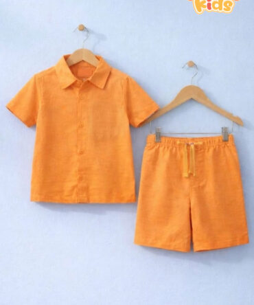 Sierra Kids Orange Coord Set | Bright & Comfortable (Ages 4–10)