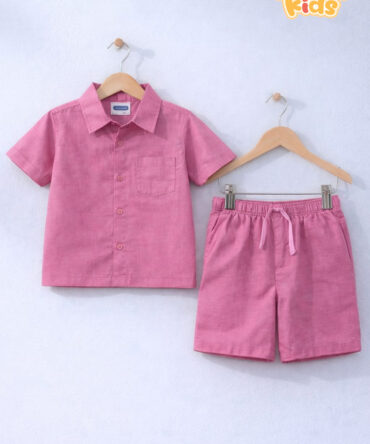 Sierra Kids Pink Shirt Coord Set | Cotton, Soft & Comfortable (Ages 4–10)