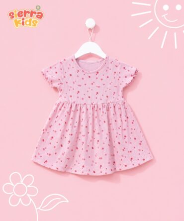 Pink Floral Dress for Girls | Lightweight & Playful Frock (1–8 Years)