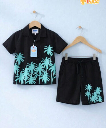 Sierra Kids Black & Blue Coord Set | 100% Cotton, Comfy & Fun (Ages 4–10)