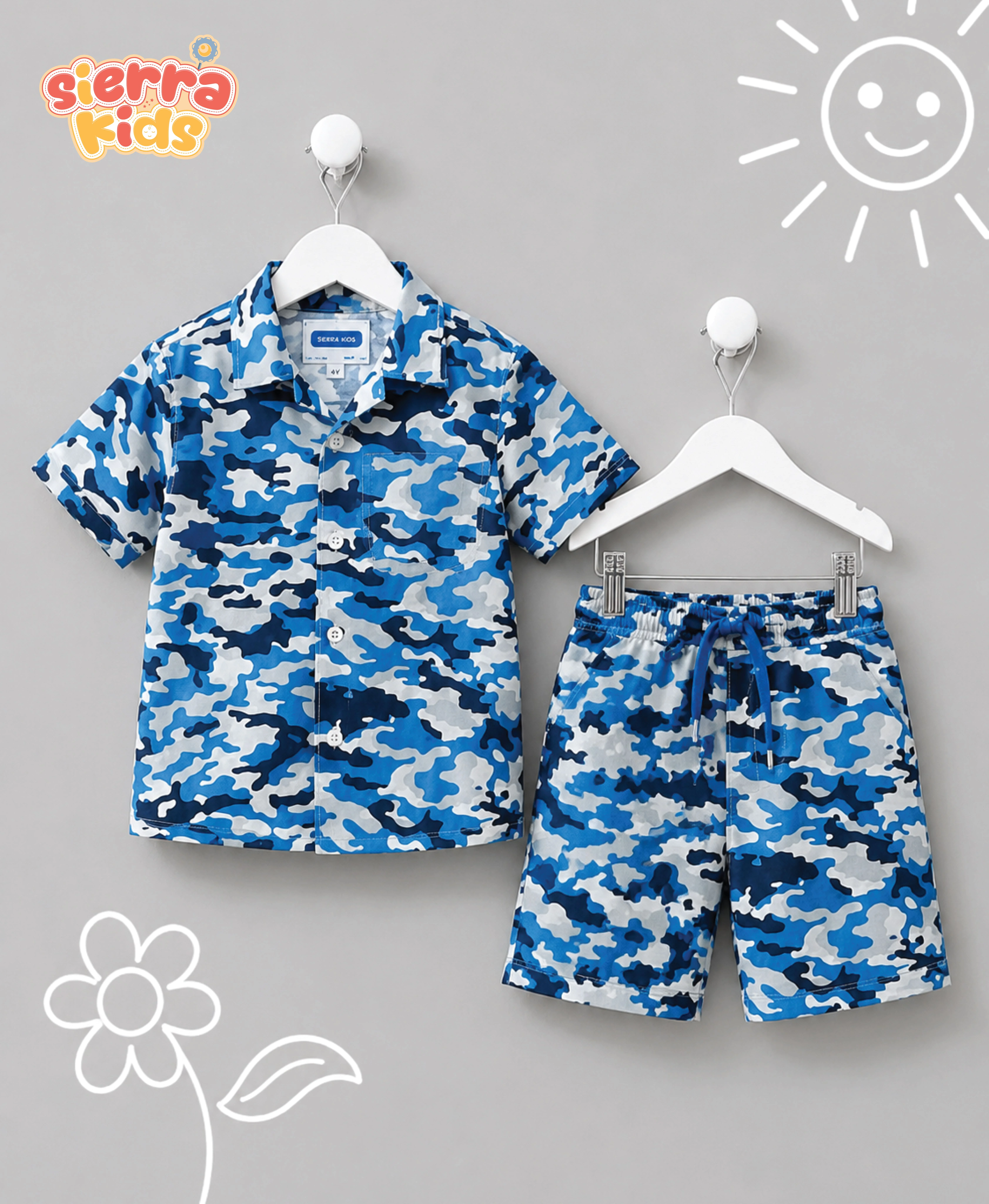 Sierra Kids Army Set | 100% Cotton, Cool & Comfortable (Ages 4–10)