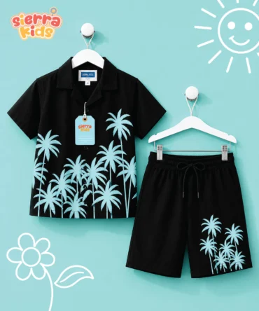 Sierra Kids Black & Blue Coord Set | 100% Cotton, Comfy & Fun (Ages 4–10)