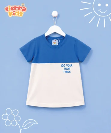 Sierra Kids “Do Your Thing” Blue & White T-Shirt | Comfy & Playful (Ages 4–10)
