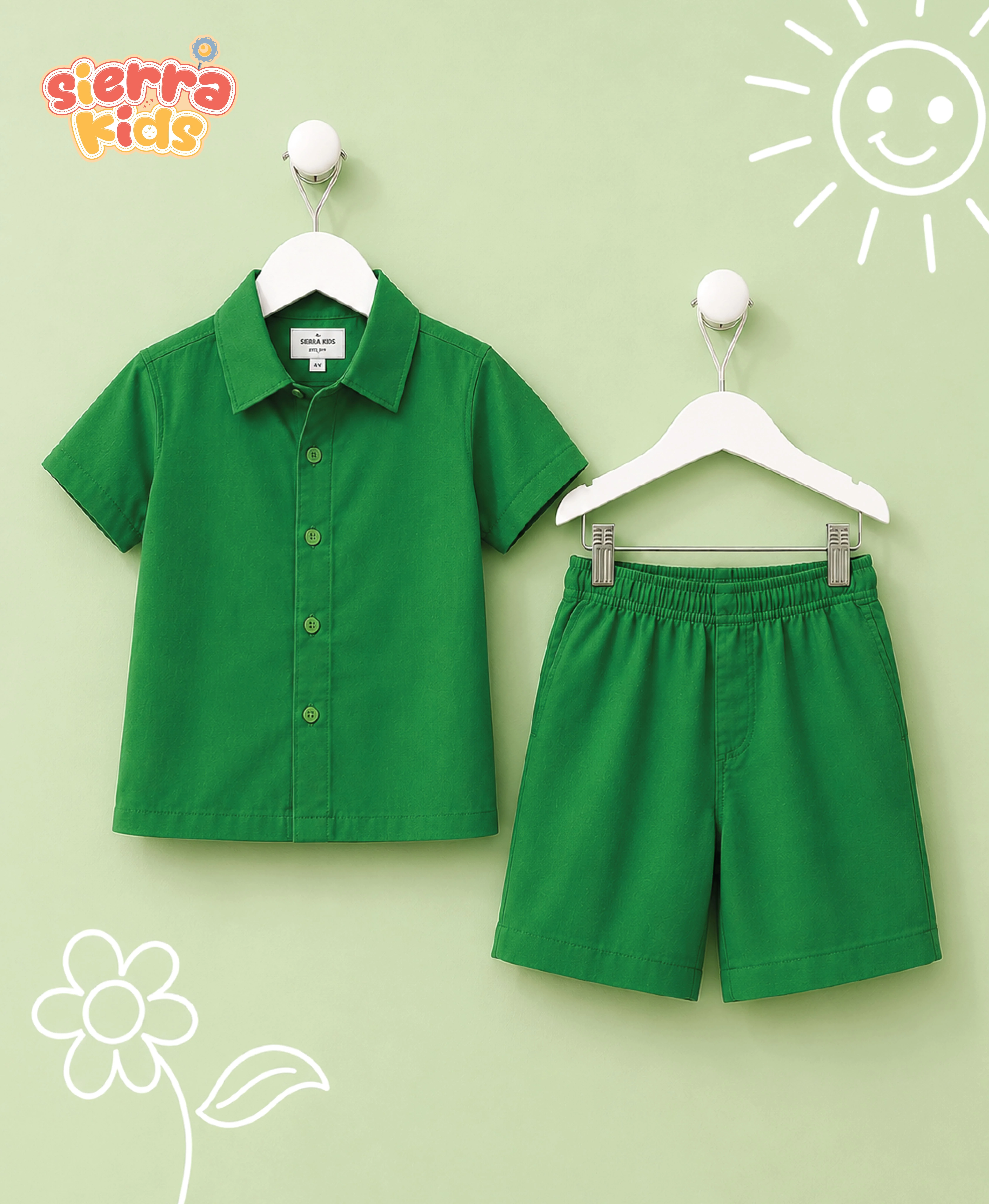 Sierra Kids Green Shirt Coord Set | Comfortable & Easy Style (Ages 4–10)