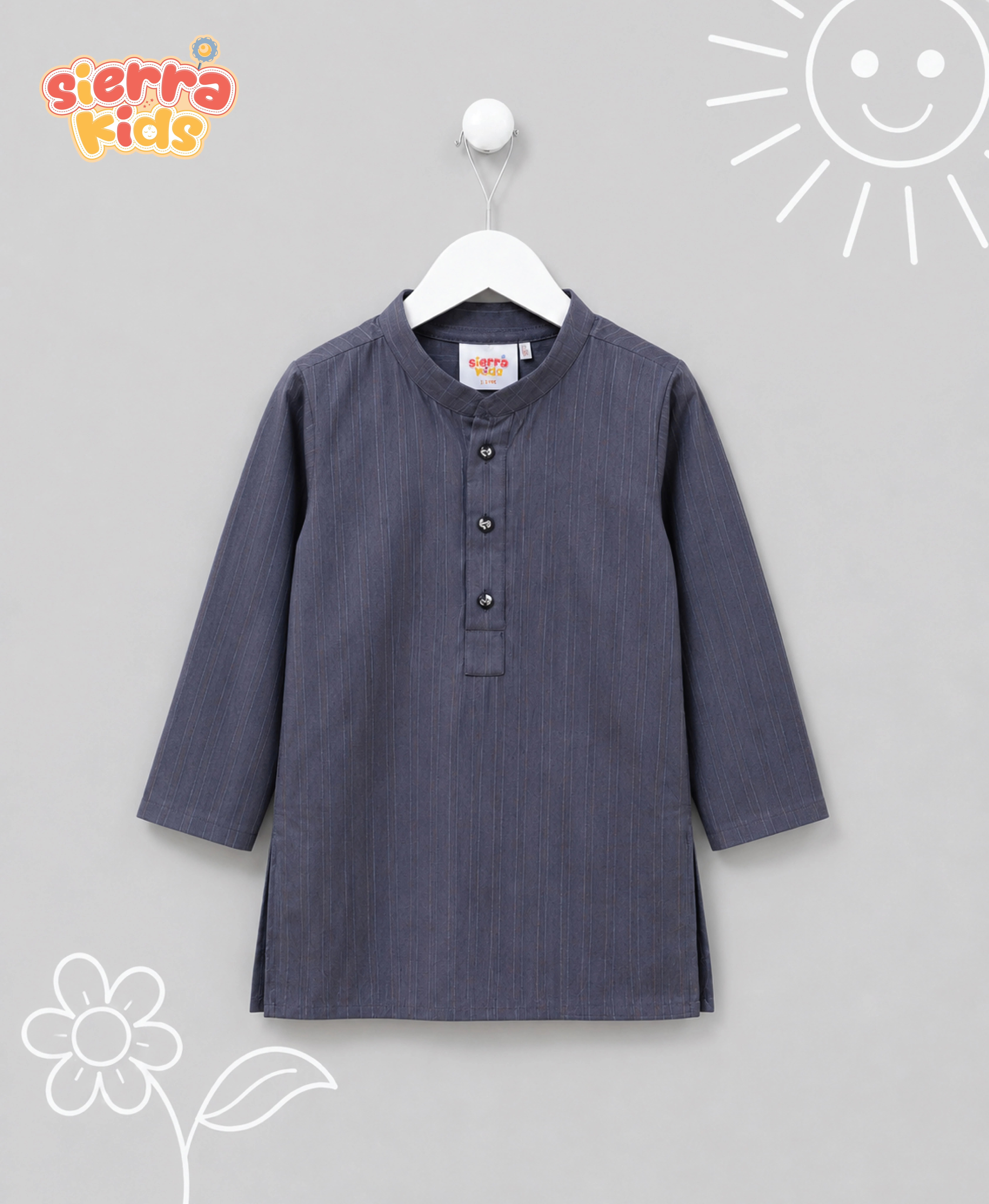 Grey Panjabi | Comfortable & Classic Wear (Ages 1–10) with Pant