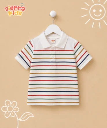Sierra Kids Multicolor White Coord Set | Comfy & Playful (Ages 4–10)