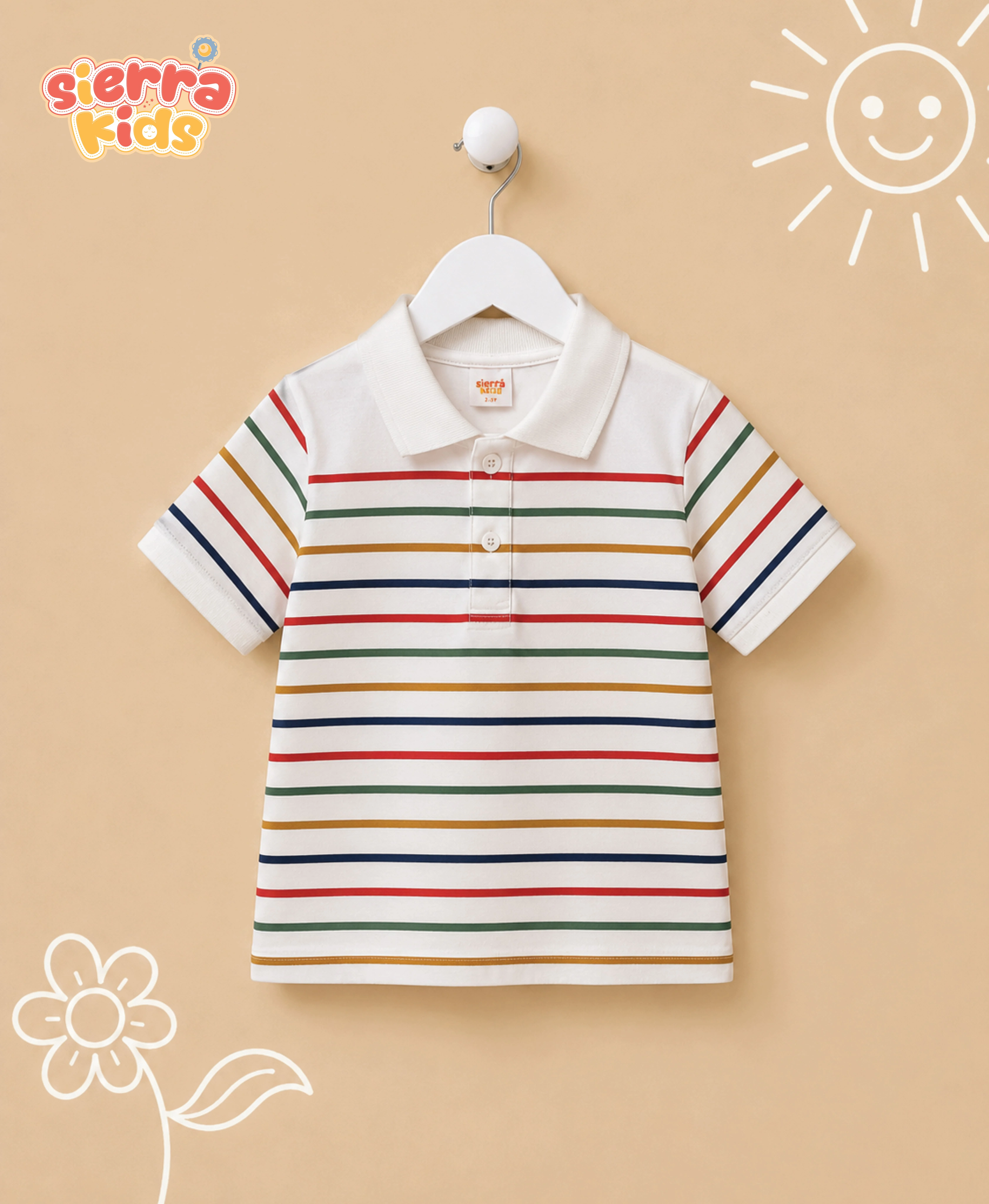 Sierra Kids Multicolor White Coord Set | Comfy & Playful (Ages 4–10)