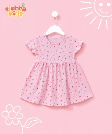 Pink Floral Dress for Girls | Lightweight & Playful Frock (1–8 Years)