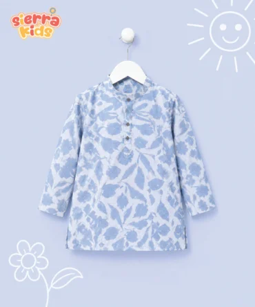 White Floral Punjabi | Comfortable & Festive Wear (Ages 1–10) with Pant