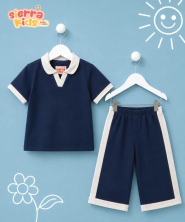 Navy Blue T-Shirt Coord Set