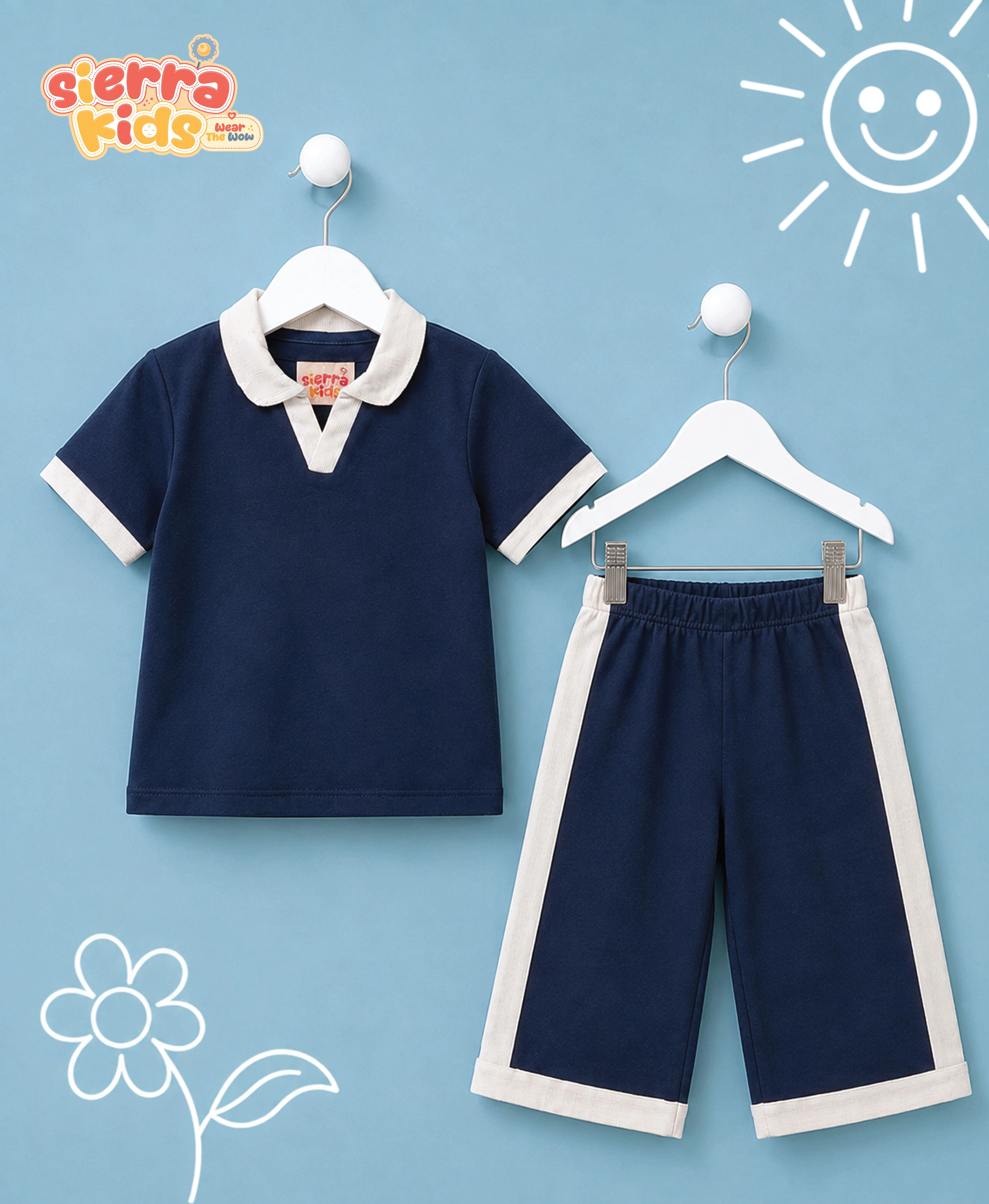 Navy Blue T-Shirt Coord Set