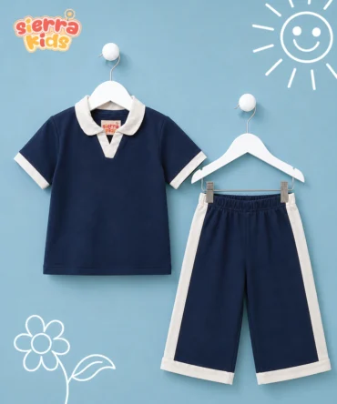 Navy Blue T-Shirt Coord Set