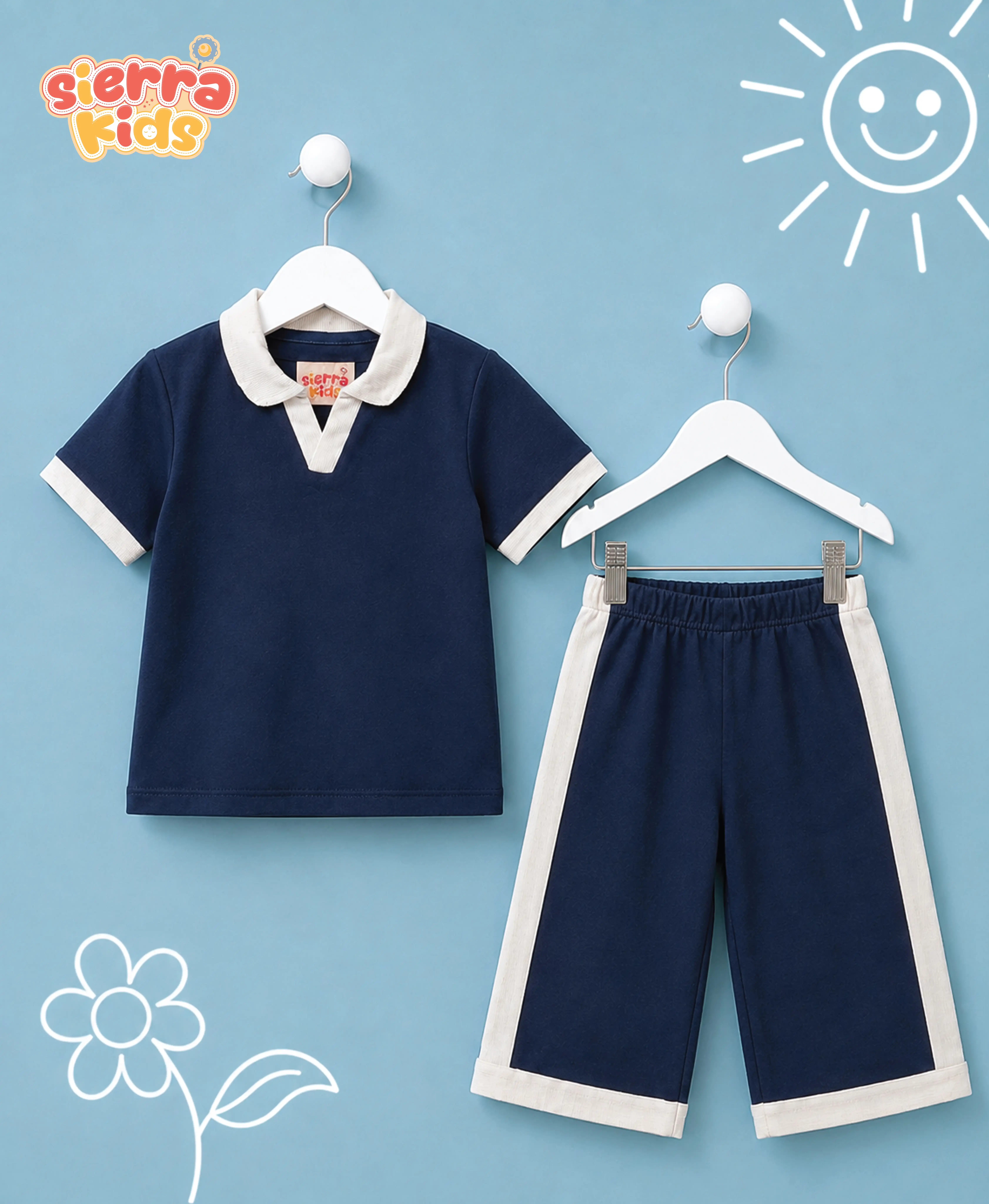Navy Blue T-Shirt Coord Set