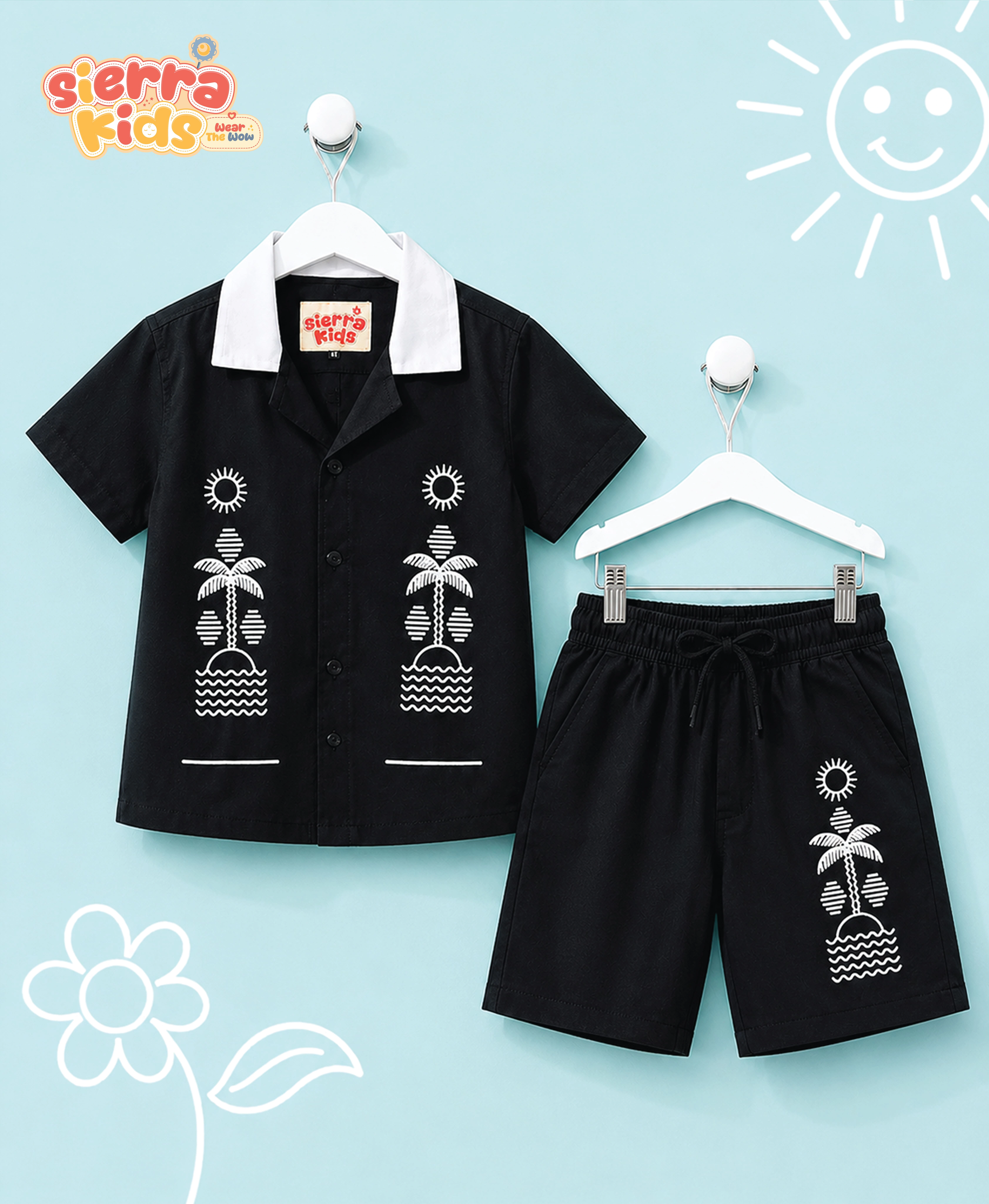 Black Printed Coord Set | Boys