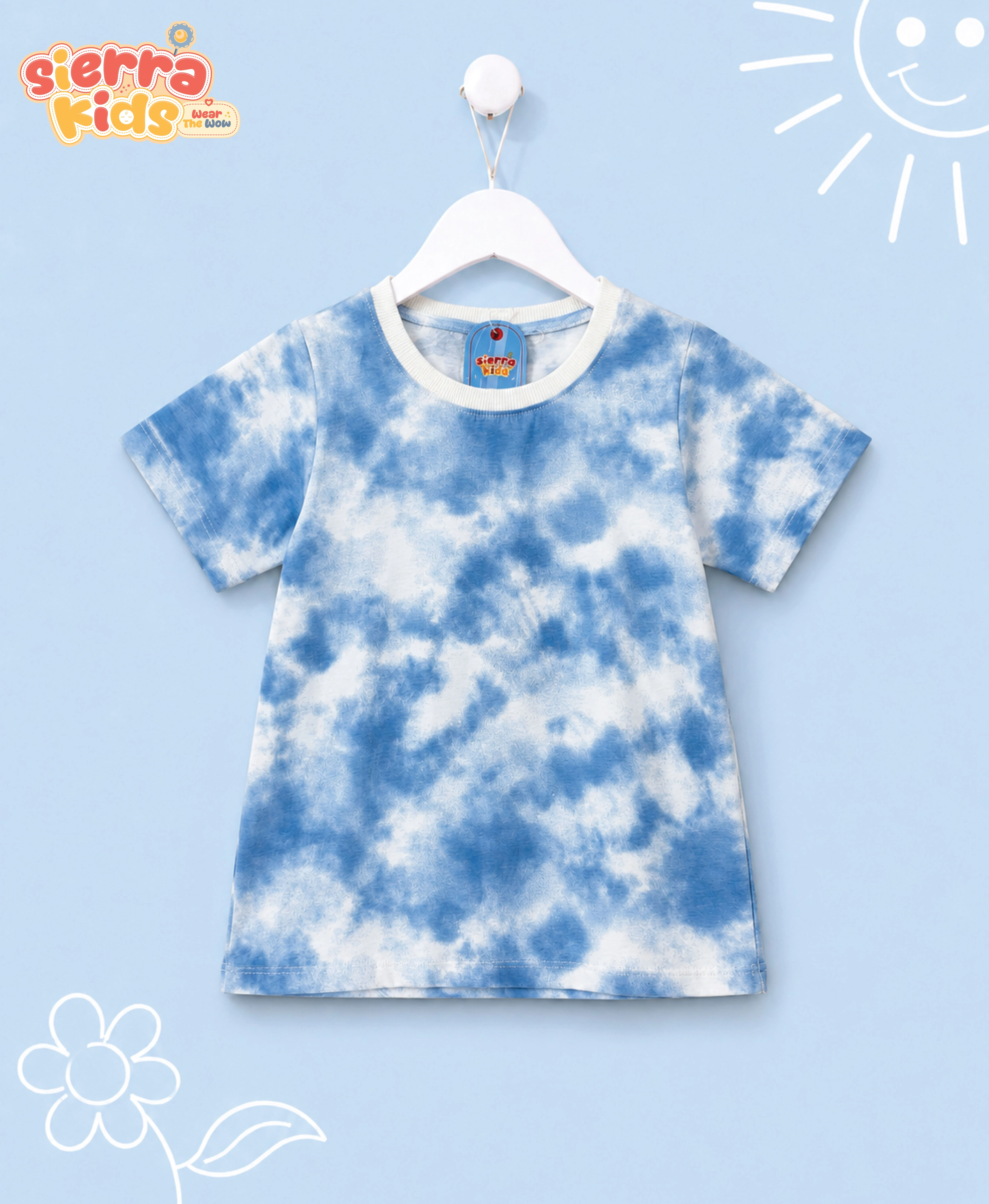 Sierra Kids Cloud Batik T-Shirt | Comfortable & Stylish (Ages 4–10)