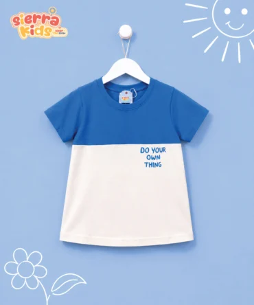 Sierra Kids “Do Your Thing” Blue & White T-Shirt | Comfy & Playful (Ages 4–10)