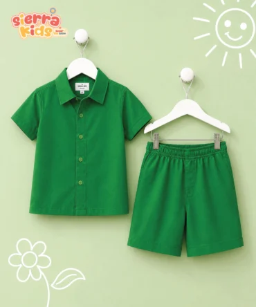 Sierra Kids Green Shirt Coord Set | Comfortable & Easy Style (Ages 4–10)