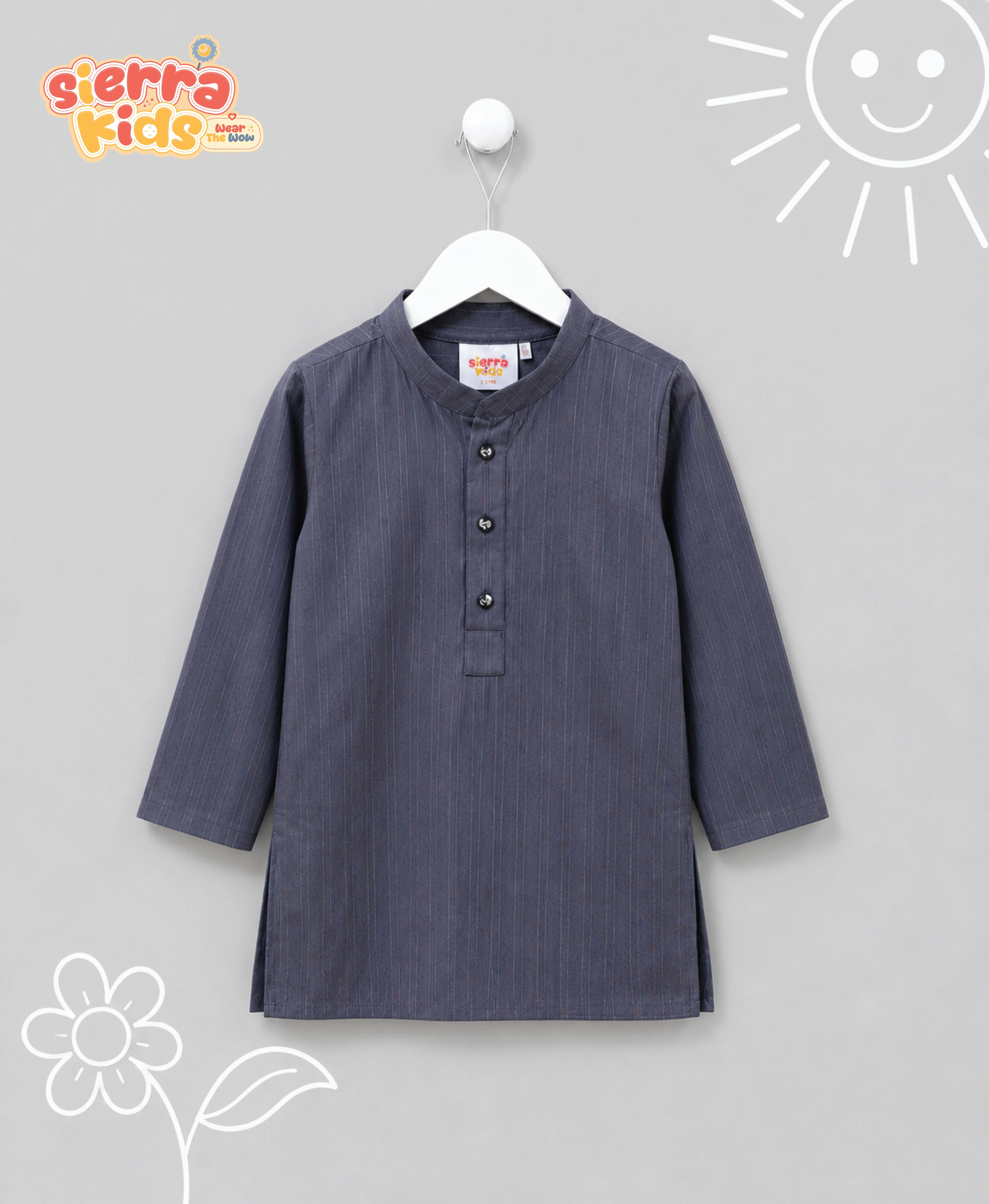 Grey Panjabi | Comfortable & Classic Wear (Ages 1–10) with Pant