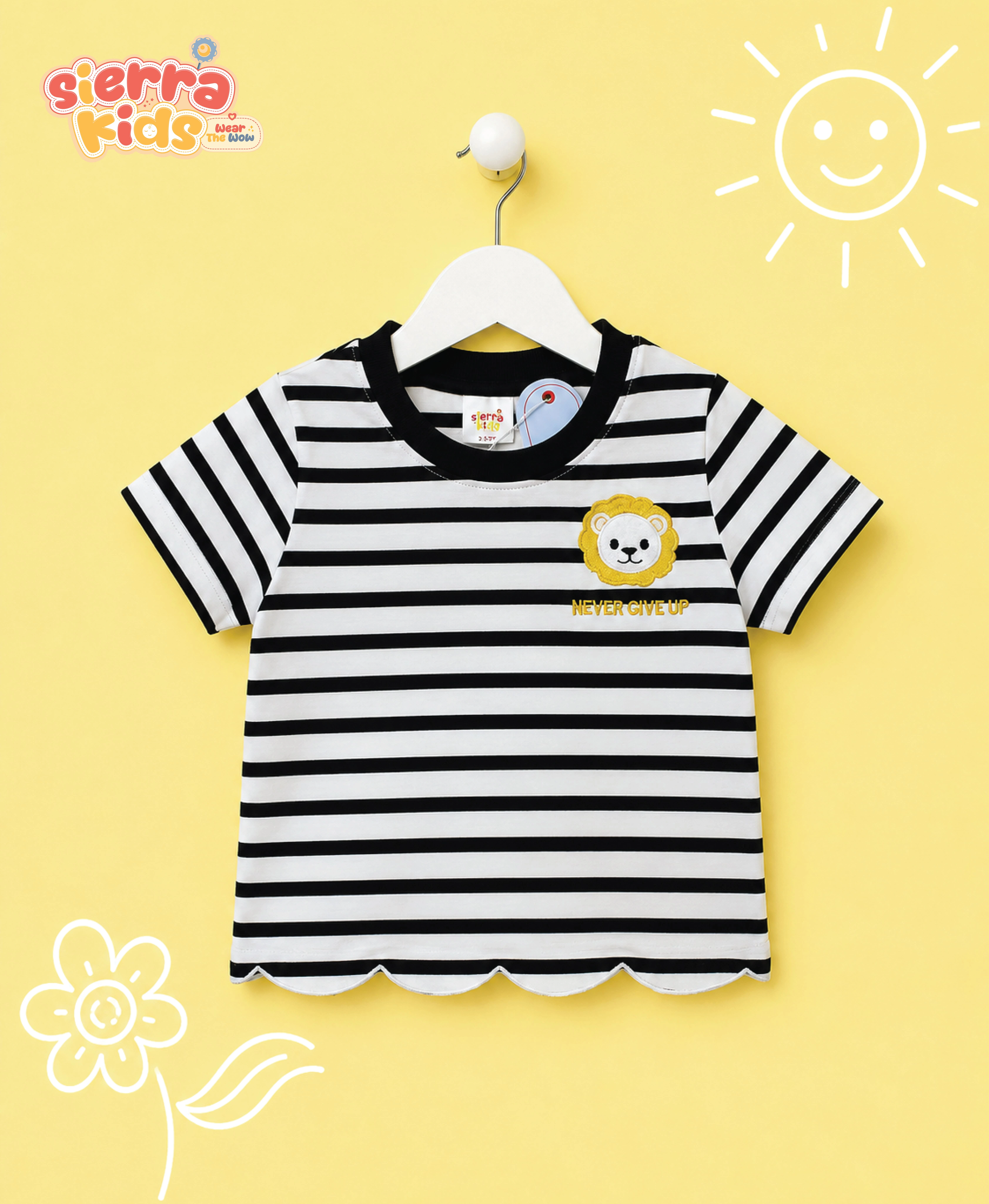 Sierra Kids Lion Black T-Shirt | Comfy & Bold (Ages 1–10)