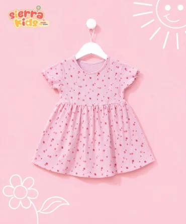 Pink Floral Dress for Girls | Lightweight & Playful Frock (1–8 Years)