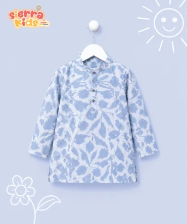 White Floral Punjabi | Comfortable & Festive Wear (Ages 1–10) with Pant
